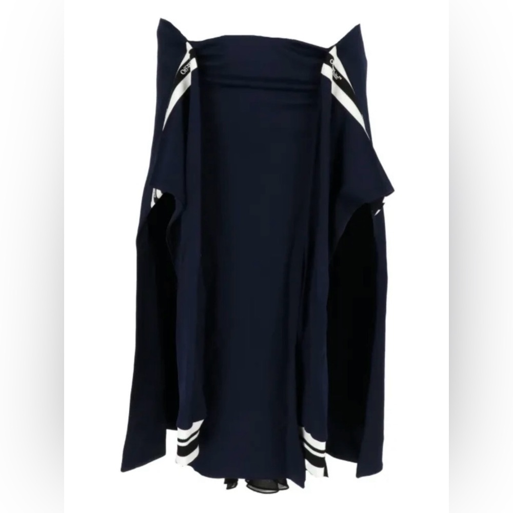 Off-White Asymmetric Logo Detail Draped Midi Skirt IT40